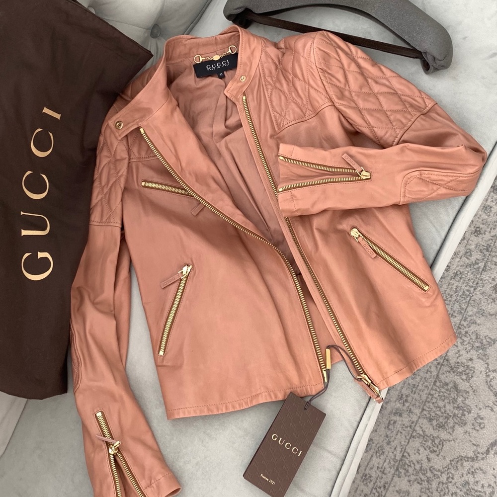🆕🔥GUCCI Leather Moto Jacket - Authentic Sz42